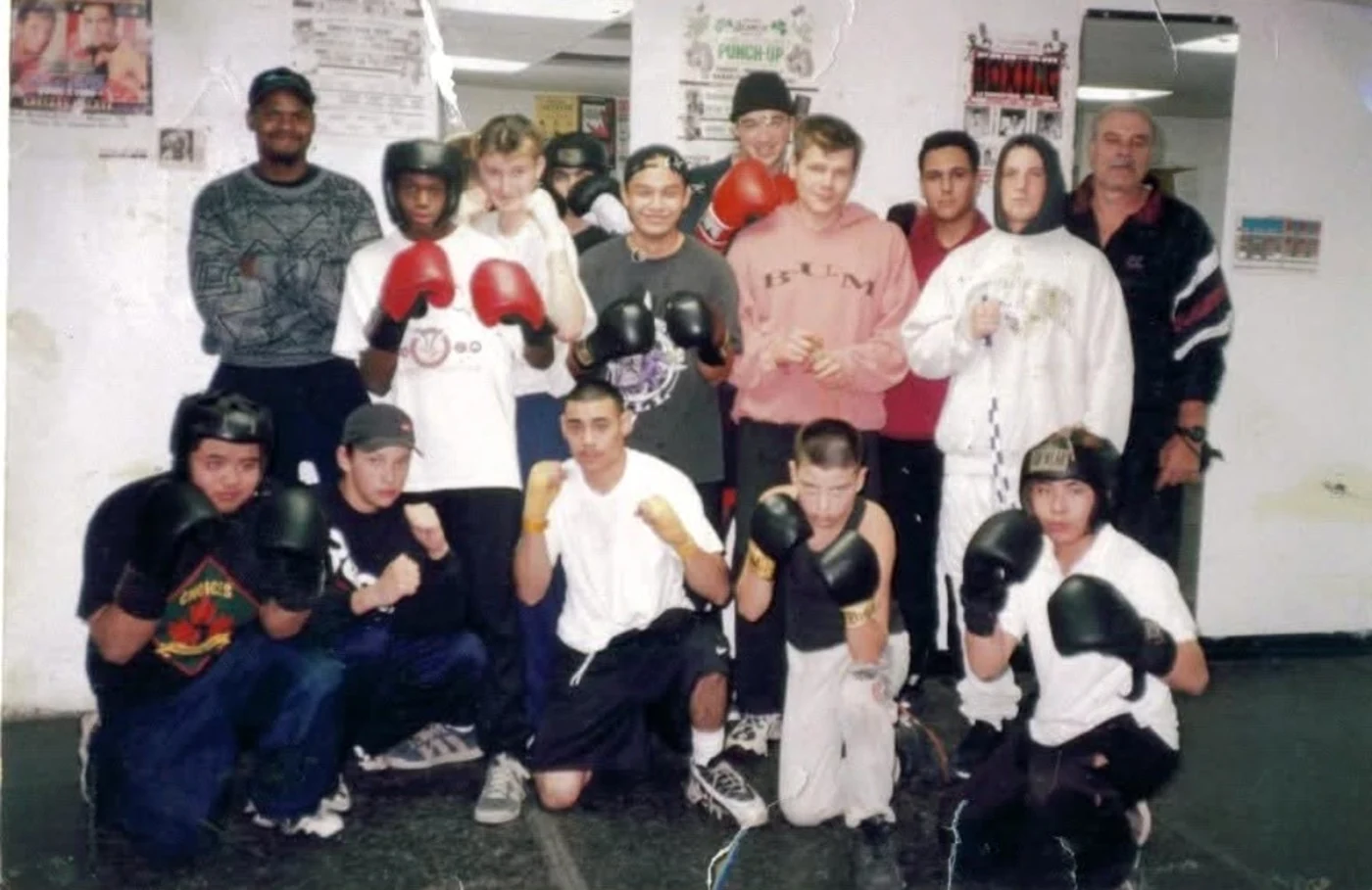 A historic group photo from Tony's early days at Orioles Boxing Club in Winnipeg